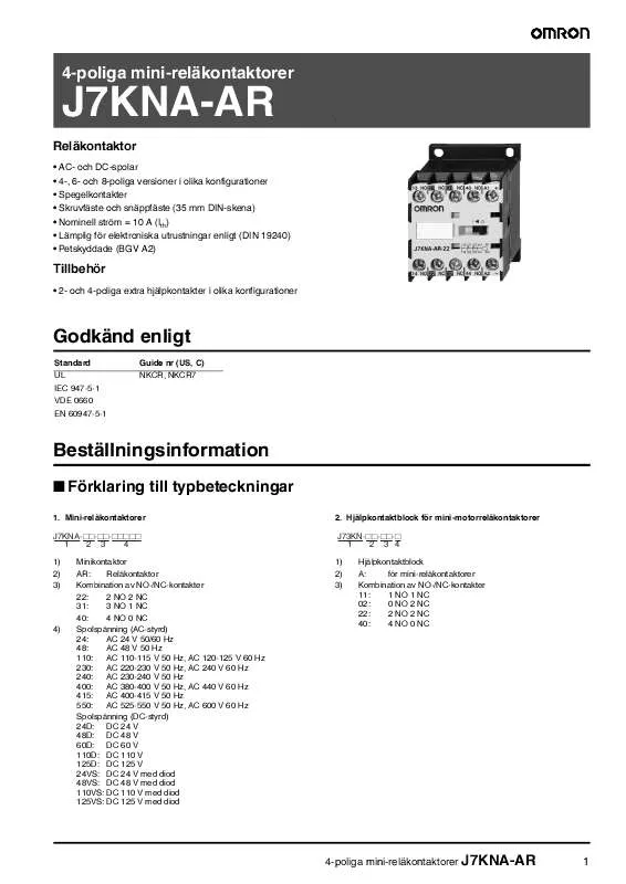 Mode d'emploi OMRON J7KNA-AR