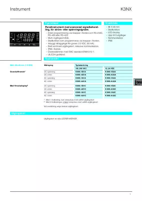 Mode d'emploi OMRON K23NX