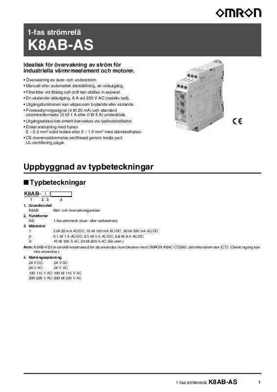 Mode d'emploi OMRON K8AB-AS