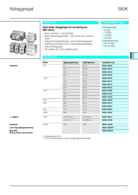 Mode d'emploi OMRON S82K