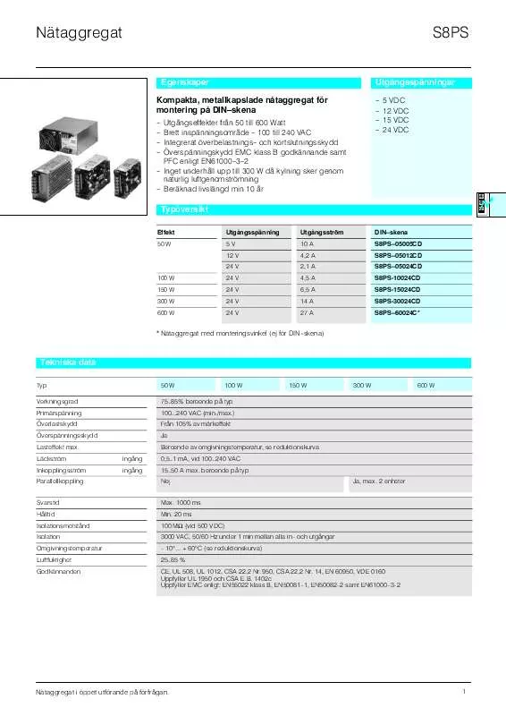 Mode d'emploi OMRON S8PS