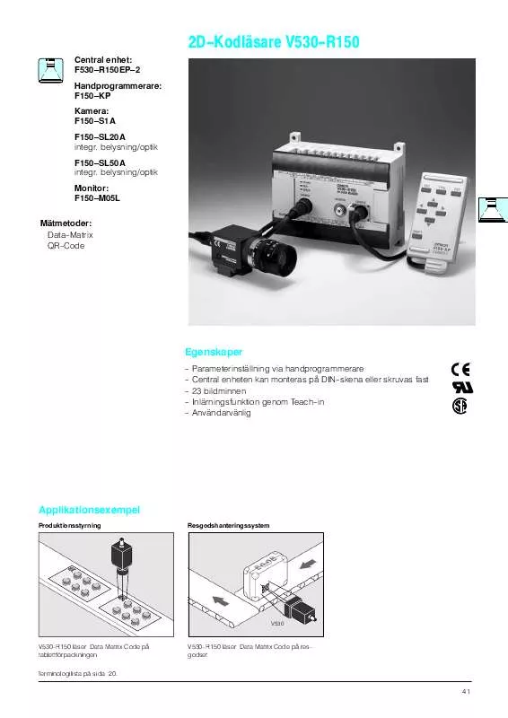 Mode d'emploi OMRON V530-R150