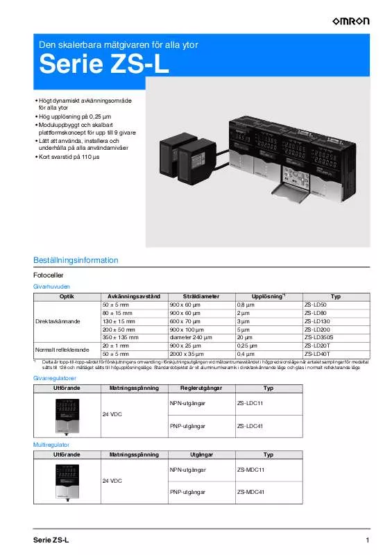 Mode d'emploi OMRON ZS-L