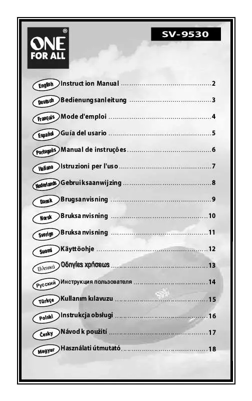 Mode d'emploi ONE FOR ALL SV-9530