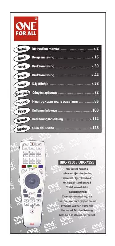 Mode d'emploi ONE FOR ALL URC-7955