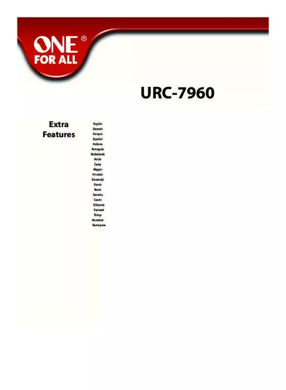 Mode d'emploi ONE FOR ALL URC-7960