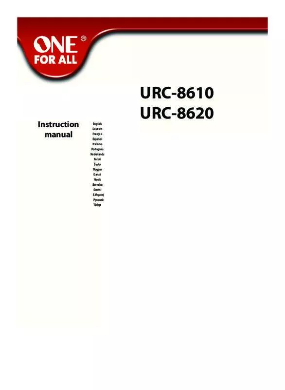 Mode d'emploi ONE FOR ALL URC-8620