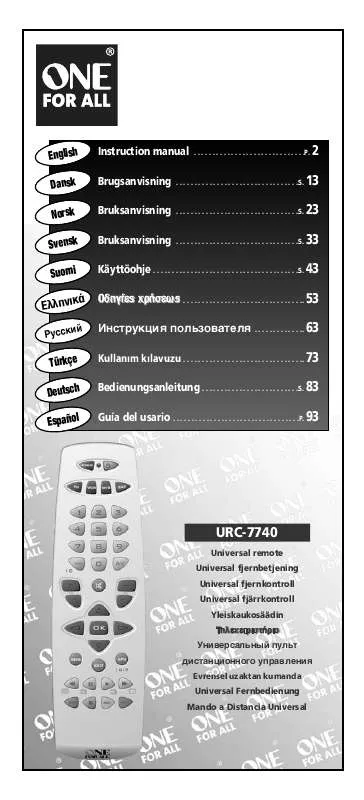 Mode d'emploi ONEFORALL SV 1718