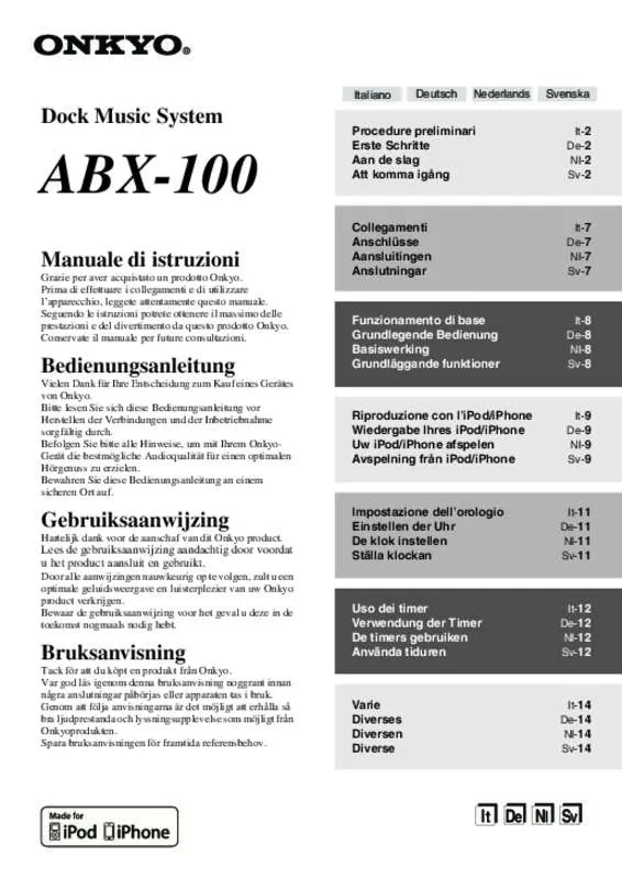 Mode d'emploi ONKYO ABX-100