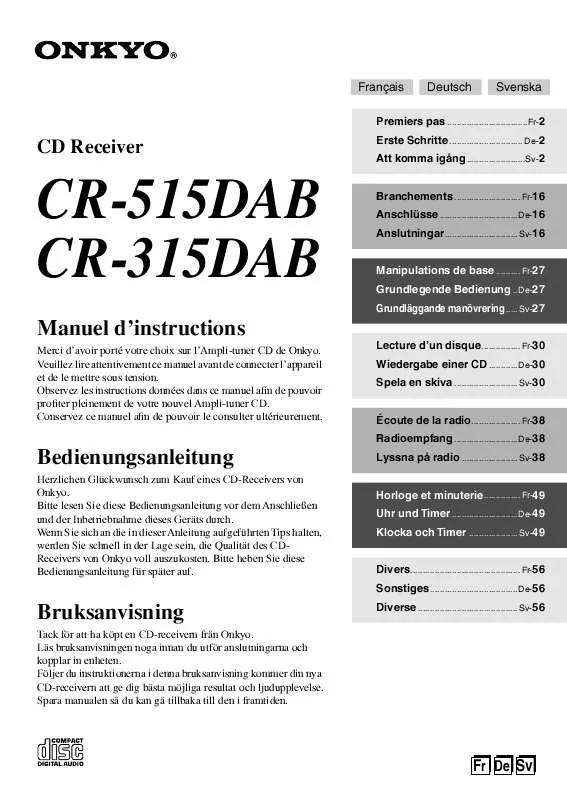 Mode d'emploi ONKYO CR-315DAB