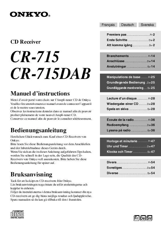 Mode d'emploi ONKYO CR-715DAB