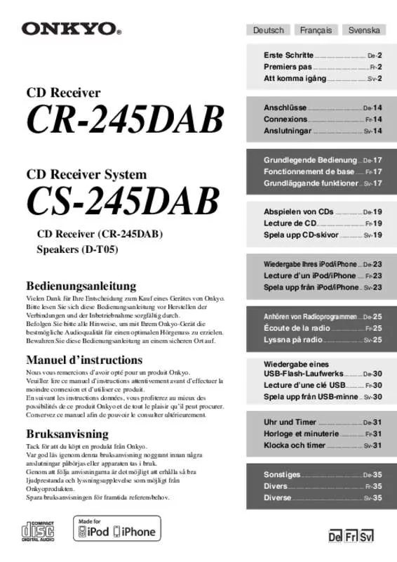 Mode d'emploi ONKYO CS-245DAB