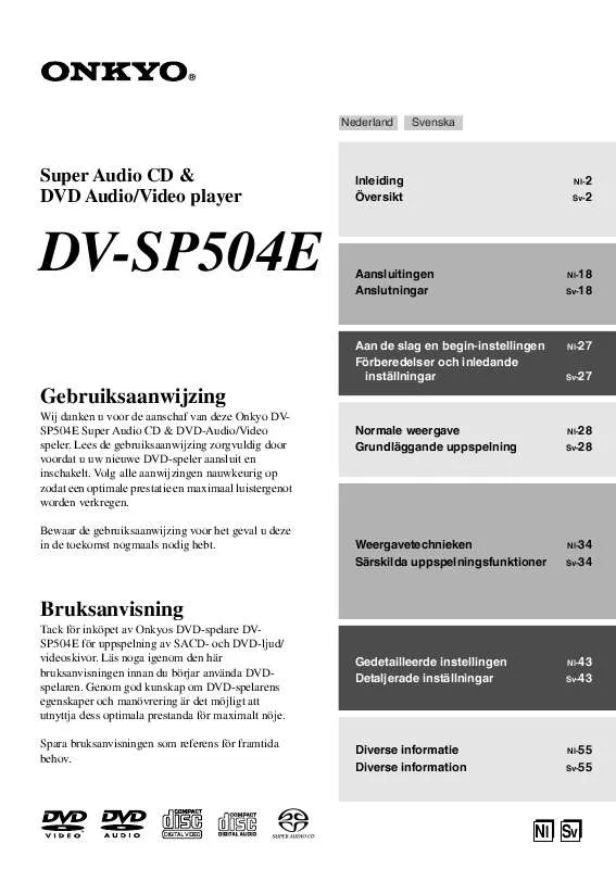 Mode d'emploi ONKYO DV-SP504