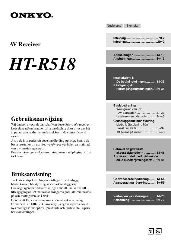 Mode d'emploi ONKYO HT-R518