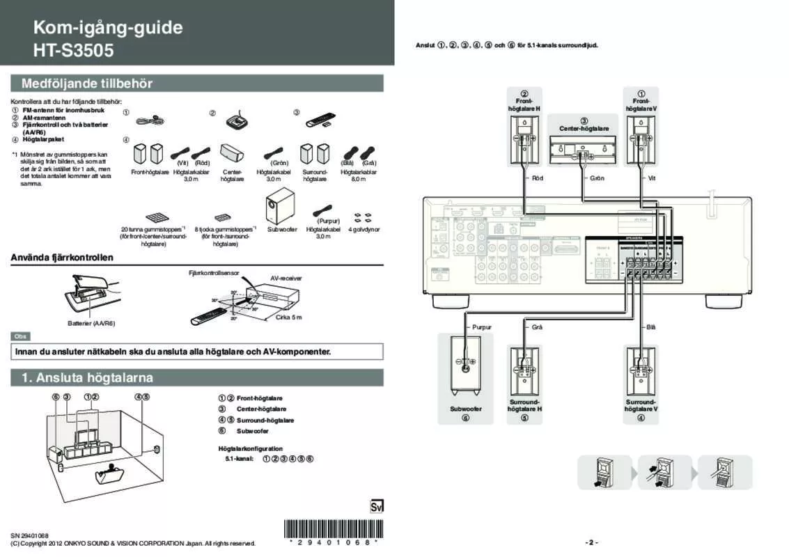 Mode d'emploi ONKYO HT-S3505