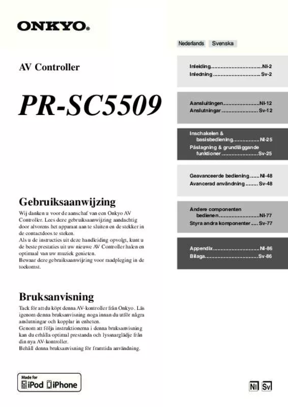 Mode d'emploi ONKYO PR-SC5509