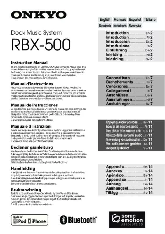 Mode d'emploi ONKYO RBX-500