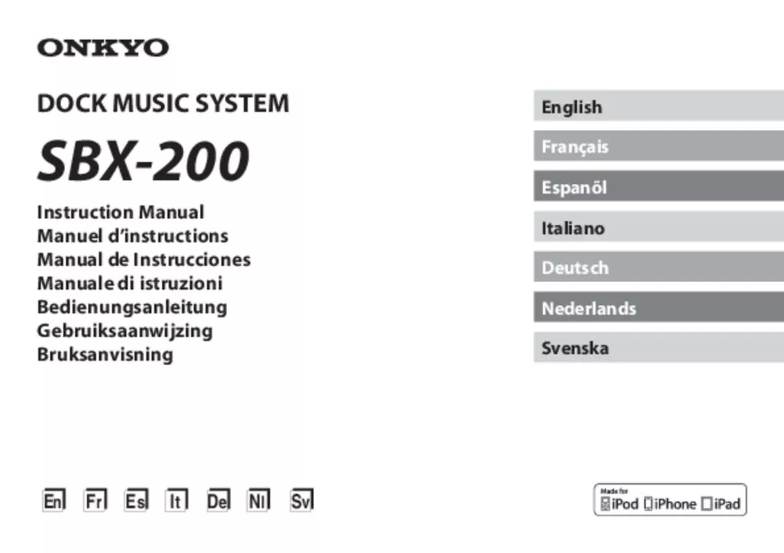 Mode d'emploi ONKYO SBX-200_U7