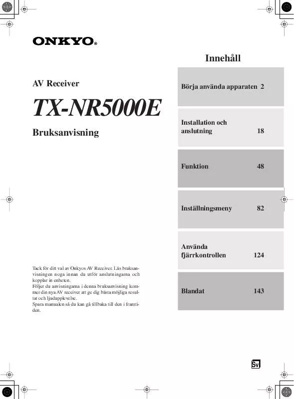 Mode d'emploi ONKYO TX-NR5000E