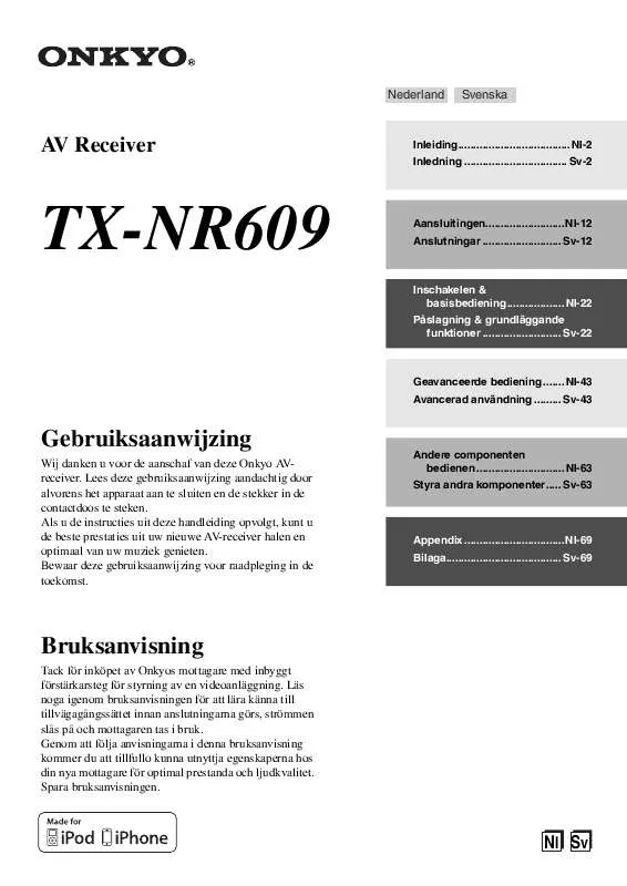 Mode d'emploi ONKYO TX-NR609