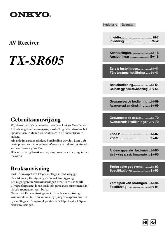 Mode d'emploi ONKYO TX-SR605