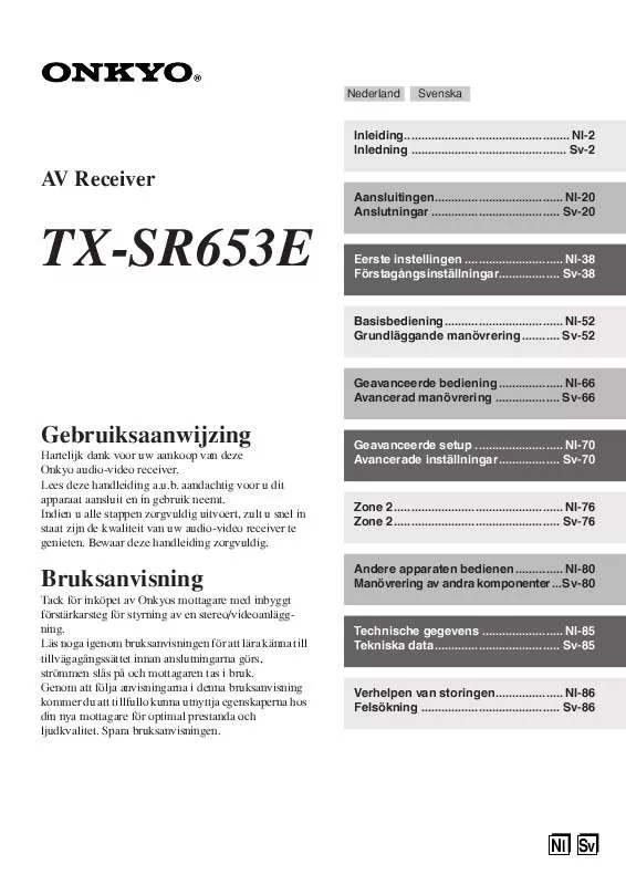 Mode d'emploi ONKYO TX-SR653E