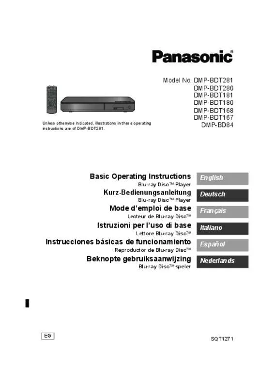 Mode d'emploi PANASONIC DMP-BDT168EG