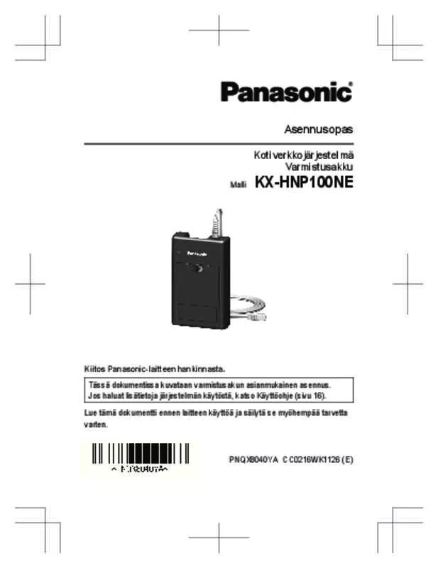 Mode d'emploi PANASONIC KX-HNP100NE