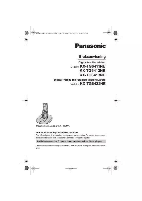 Mode d'emploi PANASONIC KX-TG6412NE