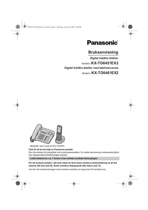 Mode d'emploi PANASONIC KX-TG6461EX2