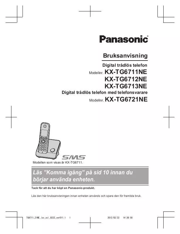 Mode d'emploi PANASONIC KX-TG6713
