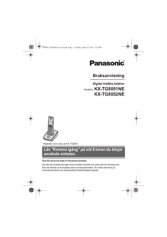 Mode d'emploi PANASONIC KX-TG8051NE