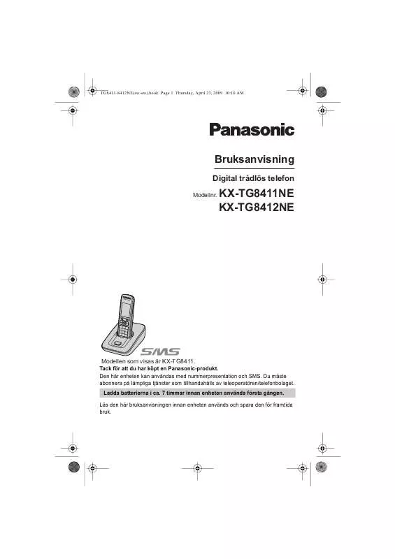 Mode d'emploi PANASONIC KX-TG8411NE
