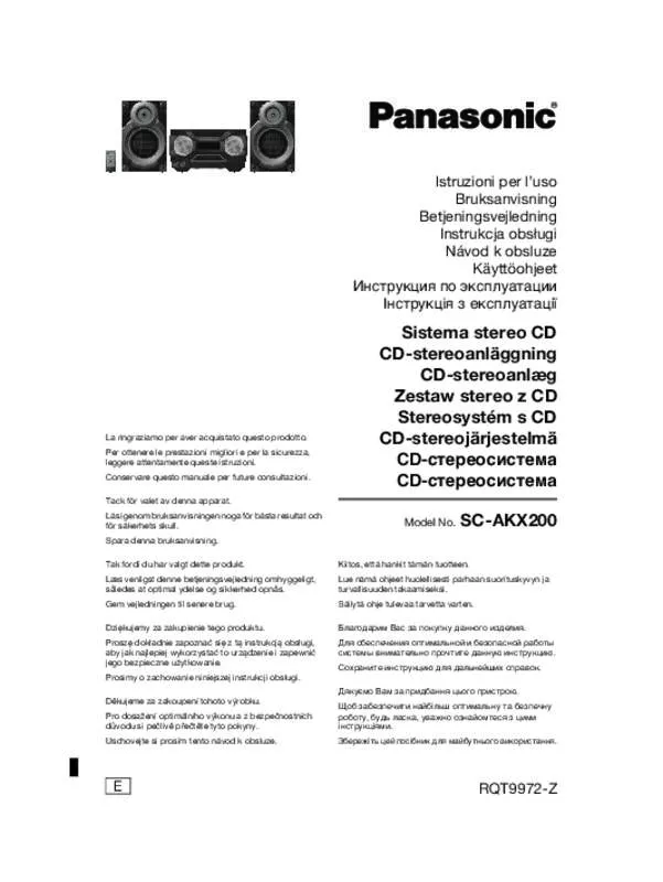 Mode d'emploi PANASONIC SC-AKX200E