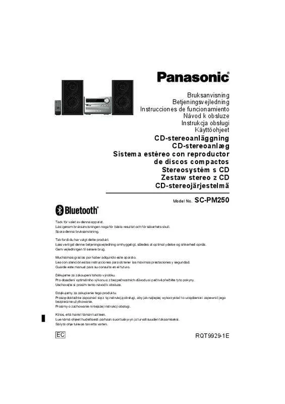 Mode d'emploi PANASONIC SC-PM250EC