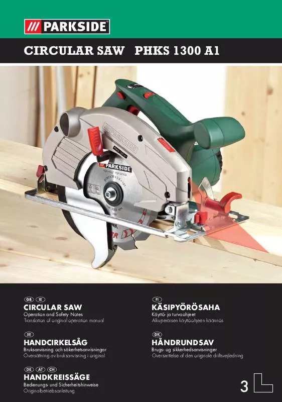 Mode d'emploi PARKSIDE PHKS 1300 A1 CIRCULAR SAW