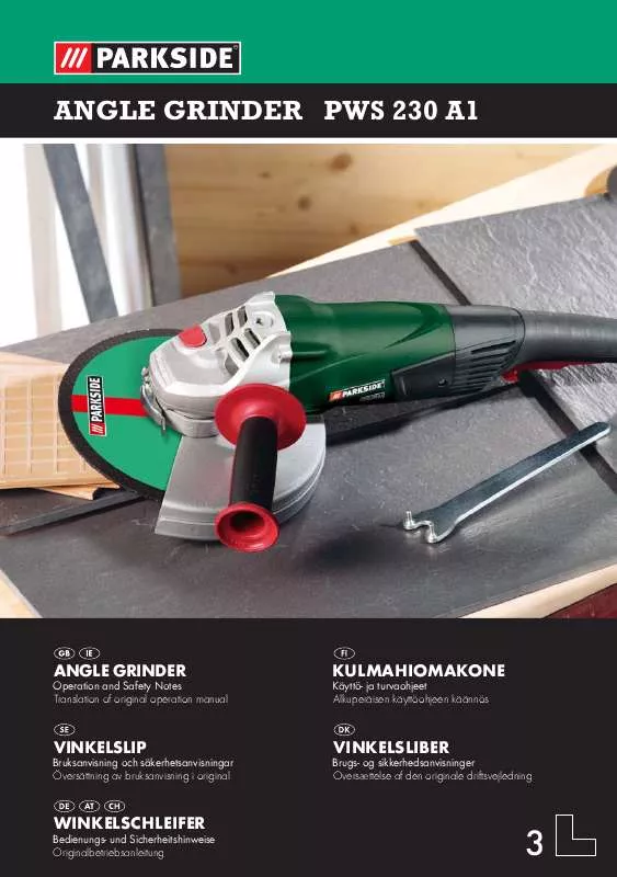 Mode d'emploi PARKSIDE PWS 230 A1 ANGLE GRINDER