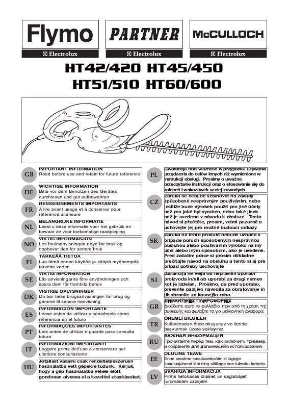 Mode d'emploi PARTNER HT60