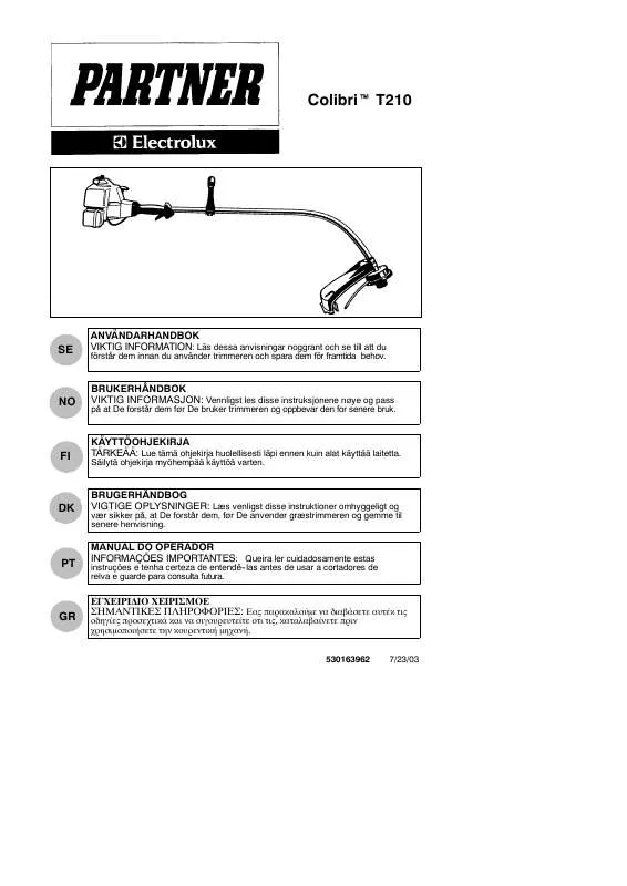 Mode d'emploi PARTNER PART COLIBRI 21CC