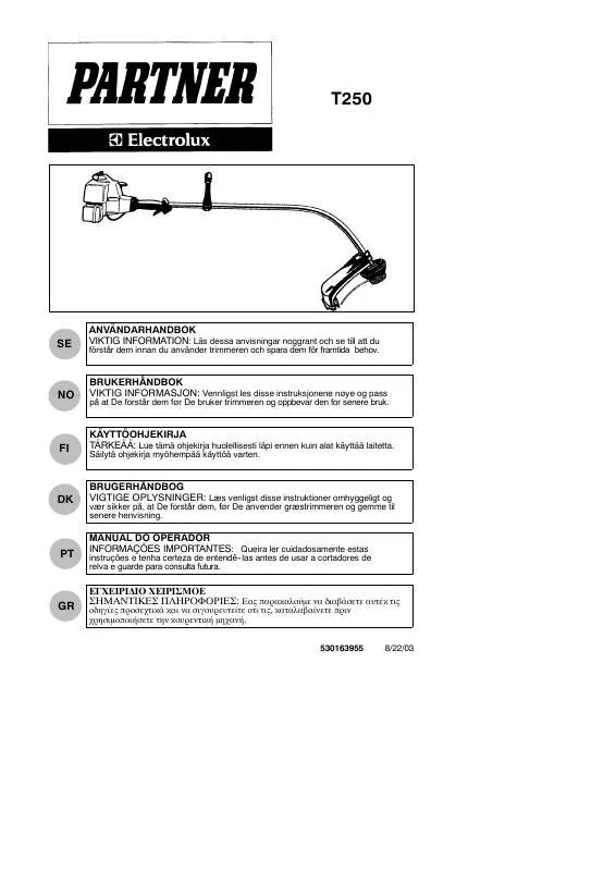 Mode d'emploi PARTNER PART T 250 25CC GAS TRIMMER