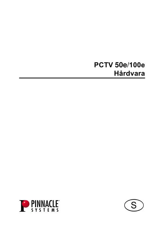 Mode d'emploi PINNACLE PCTV 100E