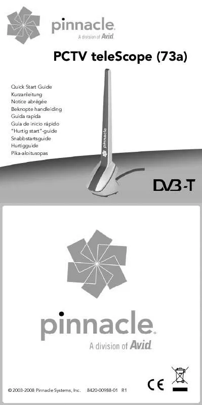 Mode d'emploi PINNACLE TELESCOPE 73A