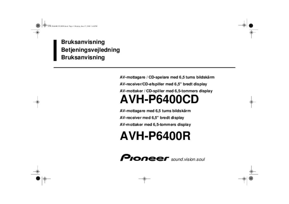 Mode d'emploi PIONEER AVH-P6400R