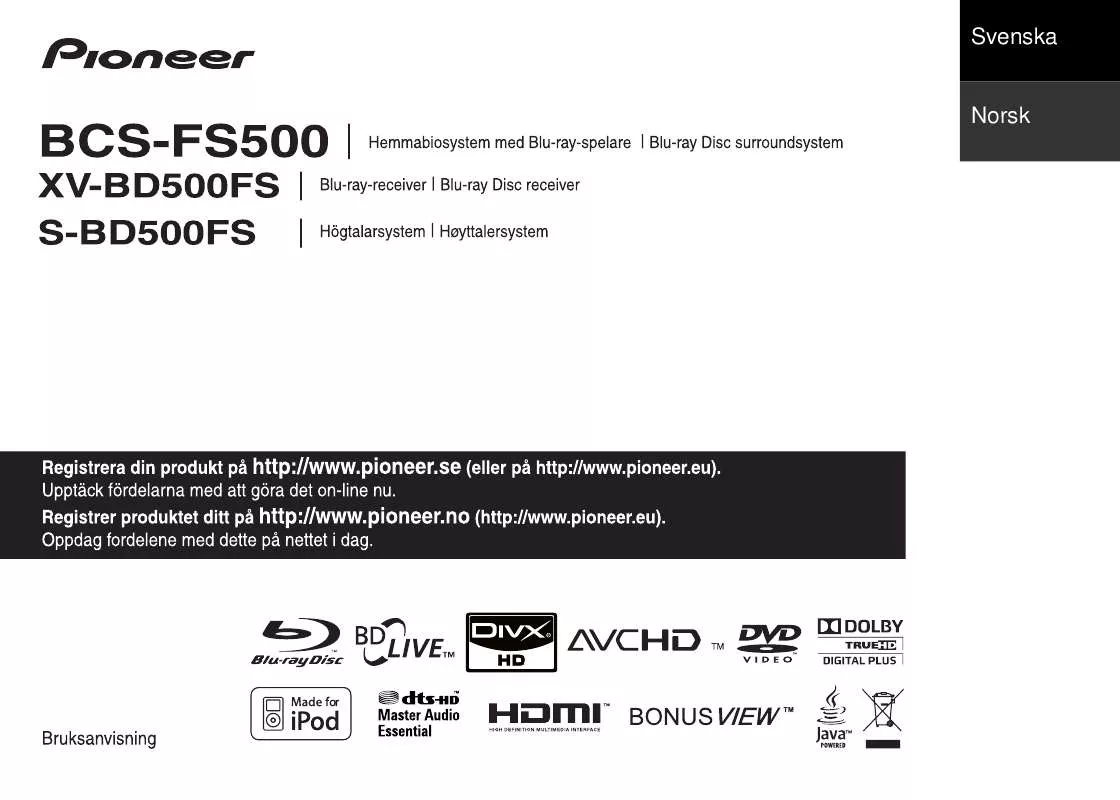 Mode d'emploi PIONEER BCS-FS500