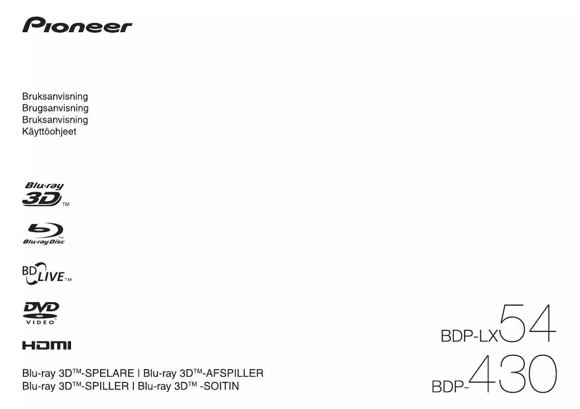 Mode d'emploi PIONEER BDP-LX54