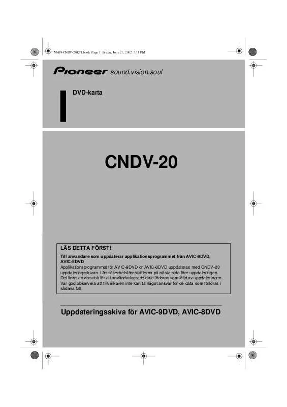 Mode d'emploi PIONEER CNDV-20