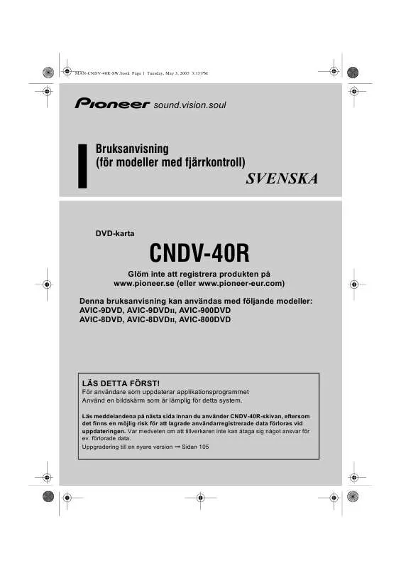 Mode d'emploi PIONEER CNDV-40R