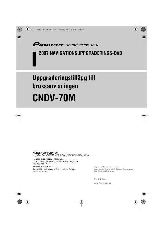 Mode d'emploi PIONEER CNDV-70M