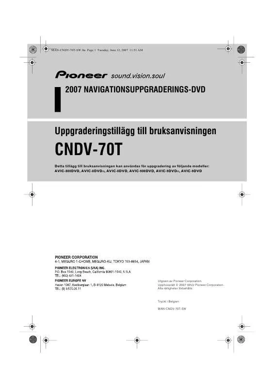 Mode d'emploi PIONEER CNDV-70T