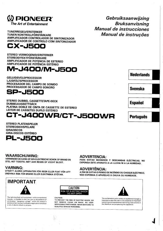 Mode d'emploi PIONEER CT-J400WR